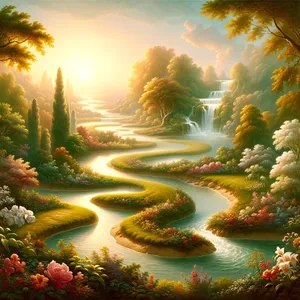 10. Er ontsprong een rivier in Eden om de hof te bevochtigen, en vandaar splitste zij zich en werd vier stromen.