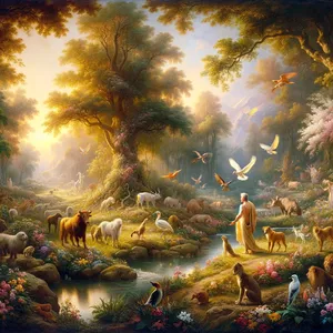 19. De HEERE God vormde uit de aardbodem alle dieren van het veld en alle vogels in de lucht, en Hij bracht die bij de mens om te zien hoe hij die noemen zou; zoals de mens elk levend wezen noemen zou, zo zou zijn naam zijn.